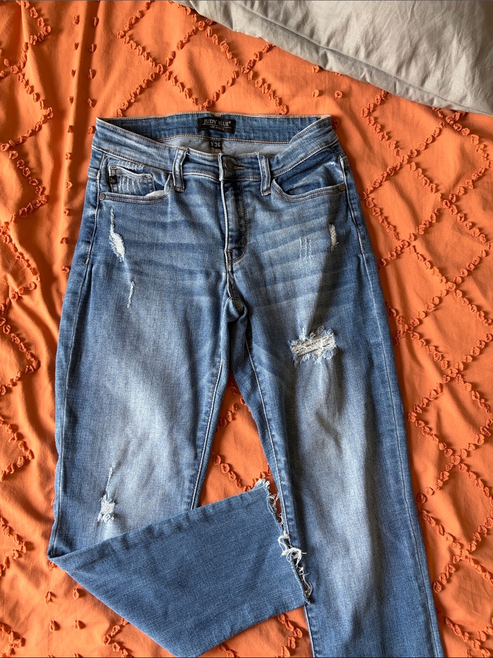 Judy Blue Light Blue Distressed Skinny Jeans